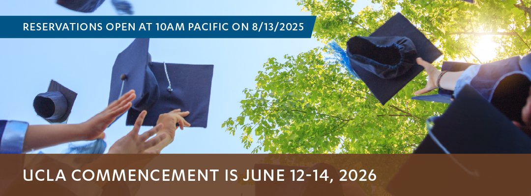 Commencement is June 12-14, 2026. Booking window opens on August 13 at 10:00 am pacific.